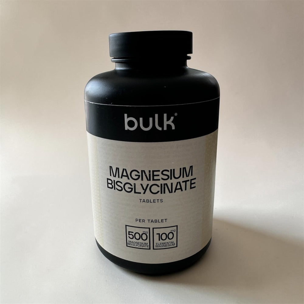 Bulk™ Magnio Bisglicinatas 500 mg — 180 tablečių pakuotė, priekinė pusė